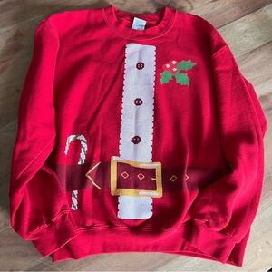 Ugly Christmas Sweater Red Santa Men's Size Medium